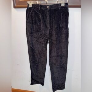 NWT LL Bean Ladies Black Corduroy Original Fit Pants Size 14 Regular